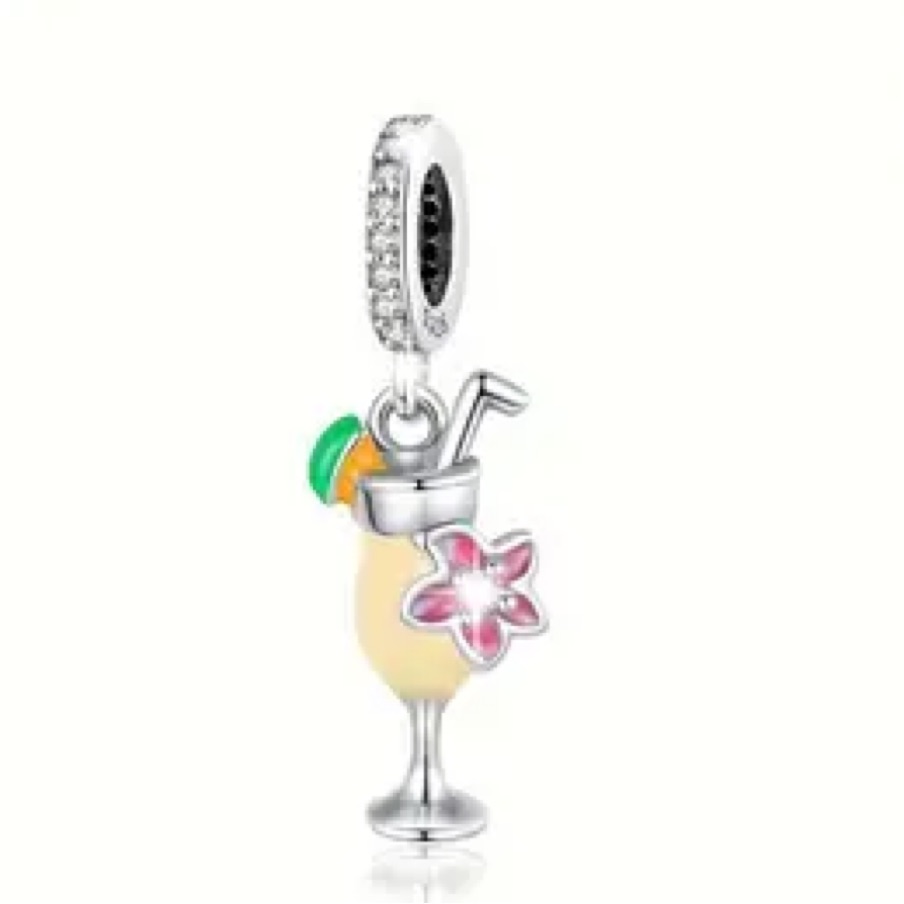 S925 Tropical Cocktail Spirits Wine Drink Food Charm Pandora Style 25$